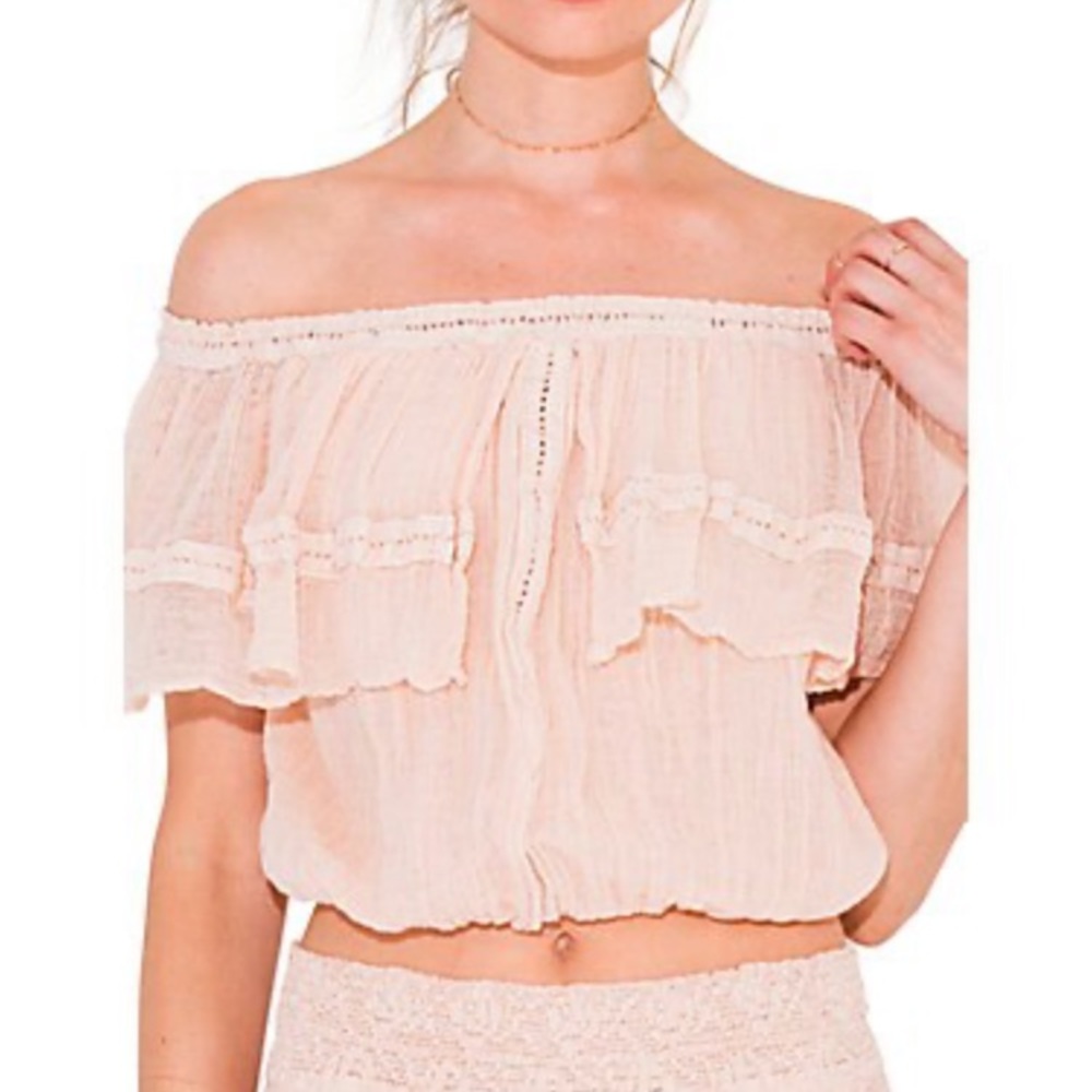 ✨HP✨ Jen’s Pirate Booty Flame Lily Crop Gauze Top - Picture 11 of 12